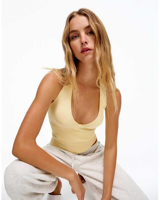 Bershka Multicolor Halter Neck Crossover Top