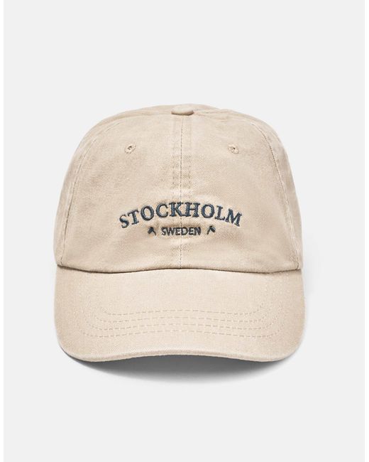 Pull&Bear Blue Bestickte kappe