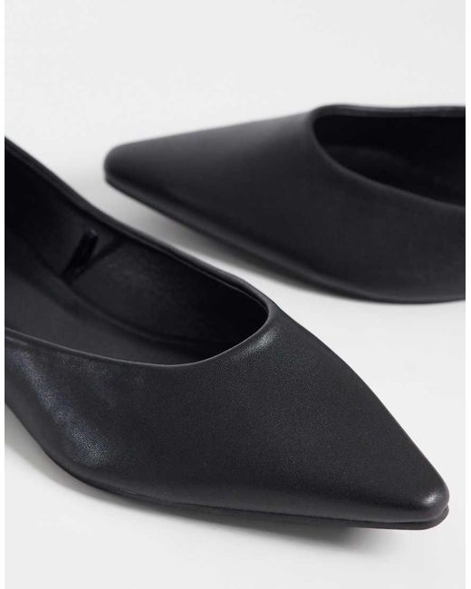 SEQWL Wide Fit White Scar Pointed Ballet Flats