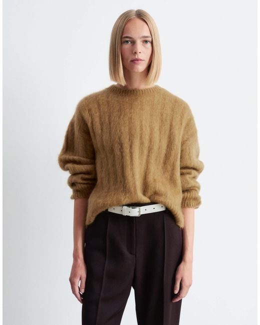 & Other Stories Natural Supersoft Fluffy Mohair And Wool Wide Rib Sweater