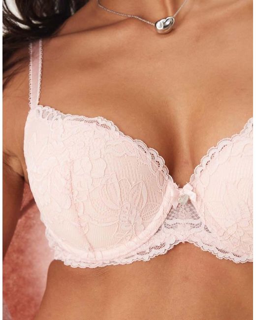 Boux Avenue Natural Billie Floral Lace Padded Balconette Bra