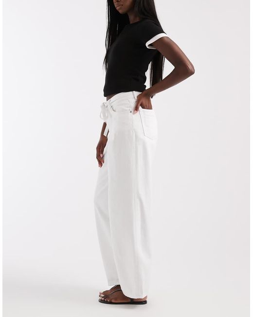 ONLY White Gianna Mid Waist Straight Leg Jeans