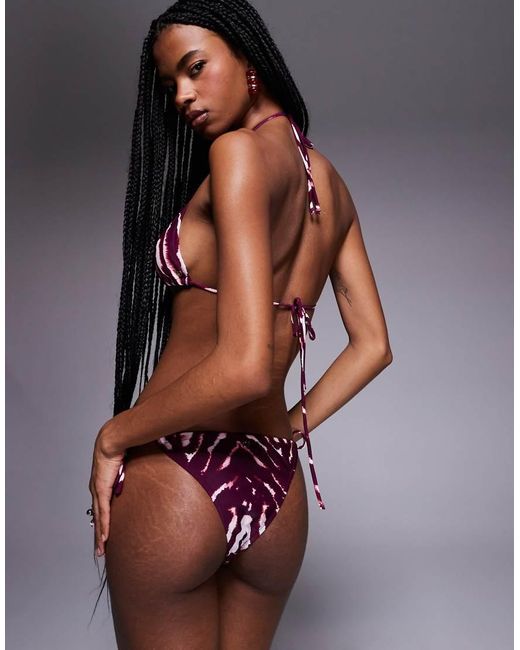 Candypants Brown Zebra Print Tie-side Bikini Bottom