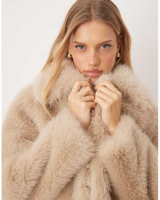 Gina Tricot Natural Faux Fur Jacket