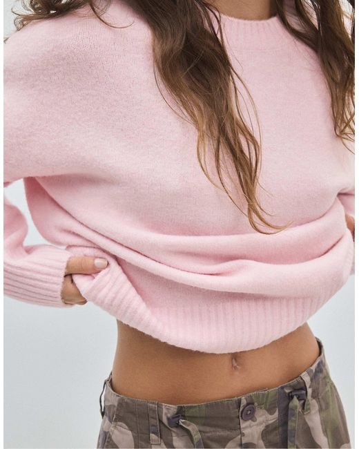 Stradivarius Pink Weicher basic-strickpullover