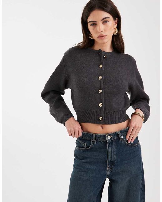 River Island Black Structured Sleeve Cardigan