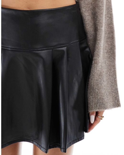 Miss Selfridge Faux Leather Kilt Mini Skirt in Black Lyst Australia