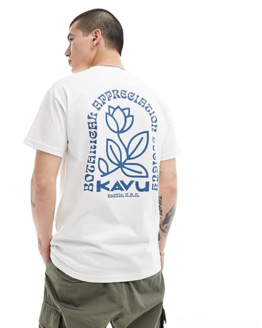 T-shirt à imprimé botanique au dos - cassé Kavu pour homme en coloris Gray
