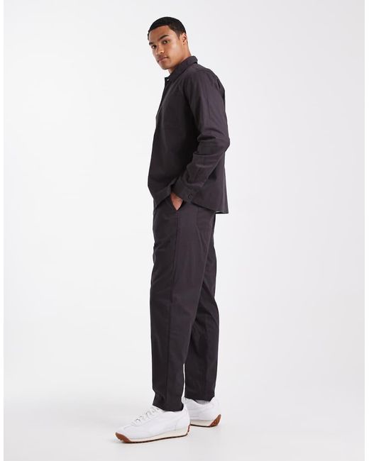 Pantaloni Morbidi Al Tatto Scuro di New Look in Black da Uomo