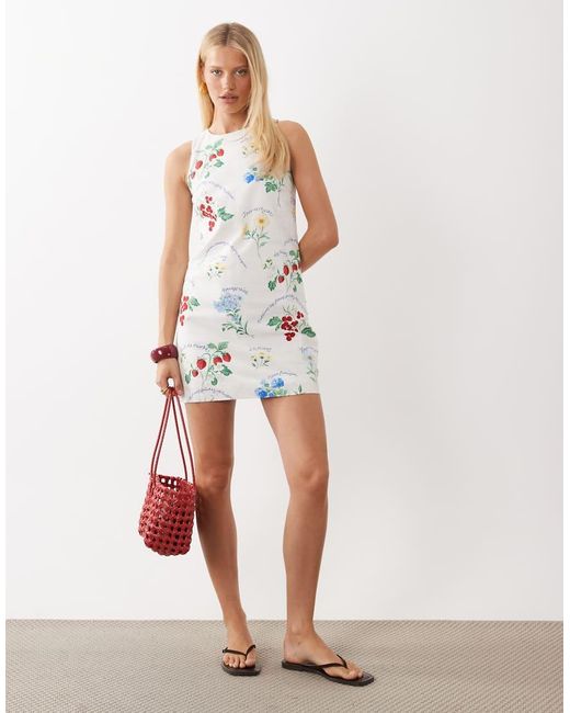 Nobody's Child White Palermo Linen Blend Sleeveless Shift Mini Dress