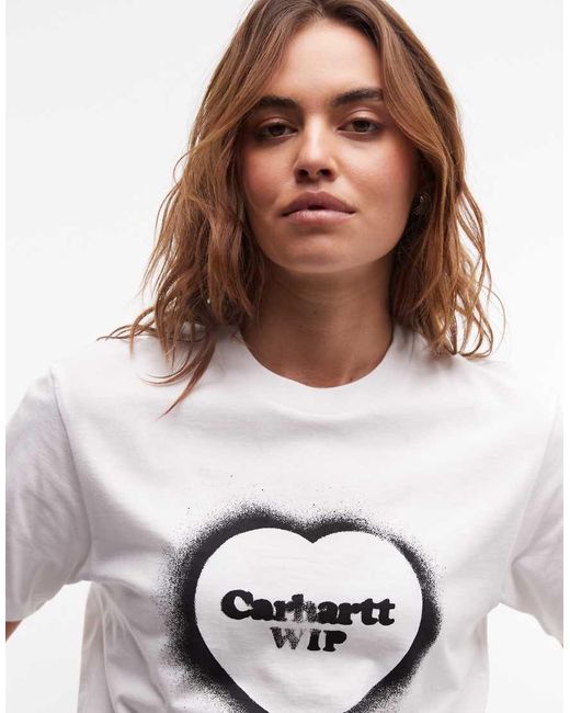 Carhartt White Spray Heart T-Shirt