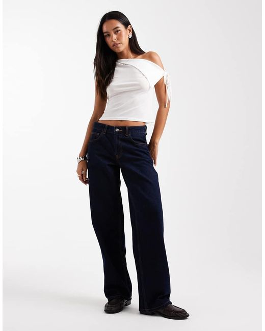 Miss Selfridge Blue Fold Down Tie Sidetop