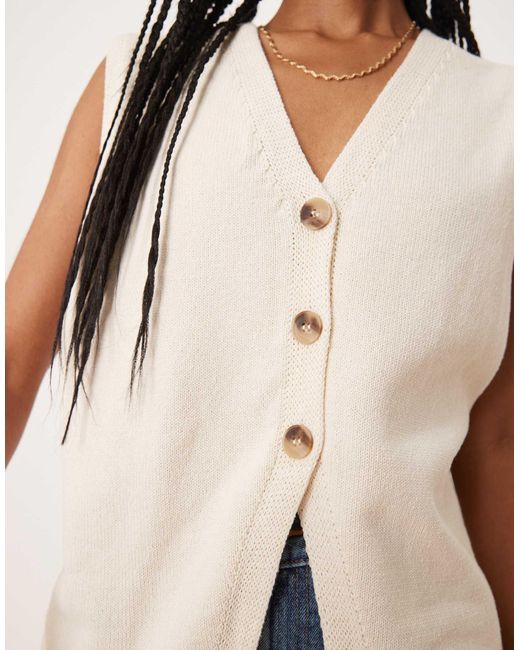ASOS Natural Clean Knit Relaxed Fit Vest