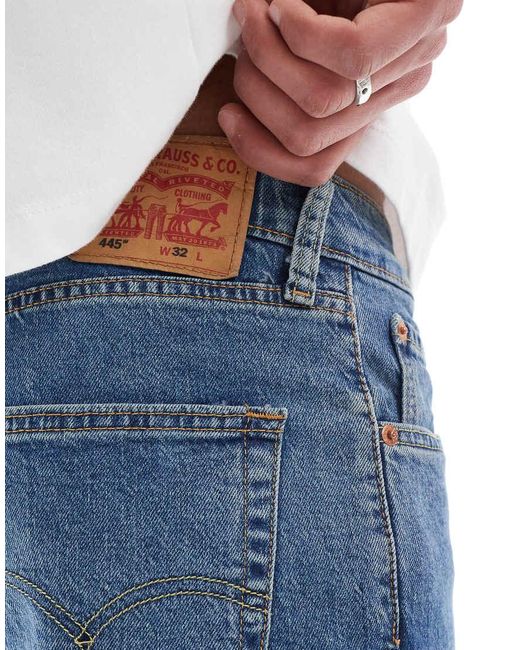 Levi's Blue 445 Athletic Straight Fit Denim Shorts for men