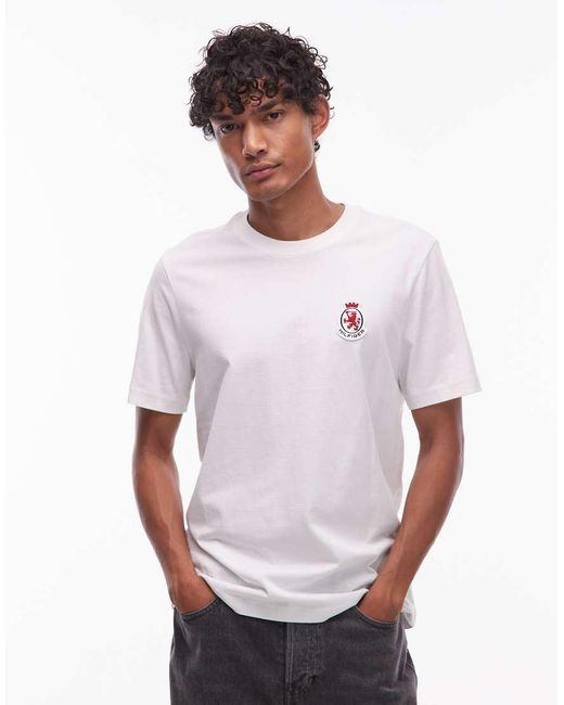 Tommy Hilfiger White Crest Logo T Shirt for men