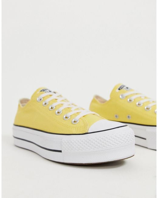 Converse Chuck Taylor All Star Lo Yellow Platform Trainers