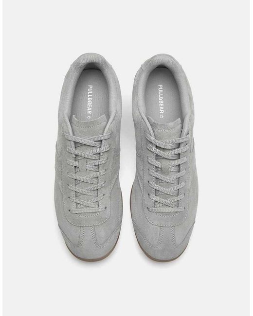 Pull&Bear White Casual Leather Trainers for men