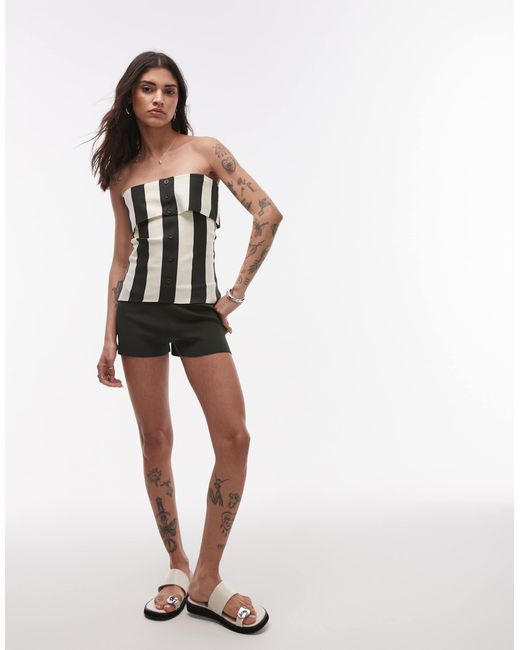 TOPSHOP White – trägerloses strickoberteil