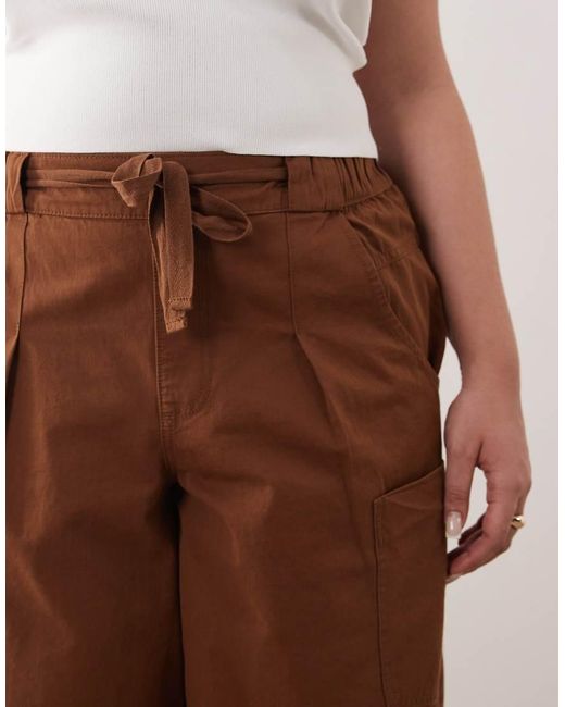 ASOS White Asos Design Curve Pull On Barrel Trousers