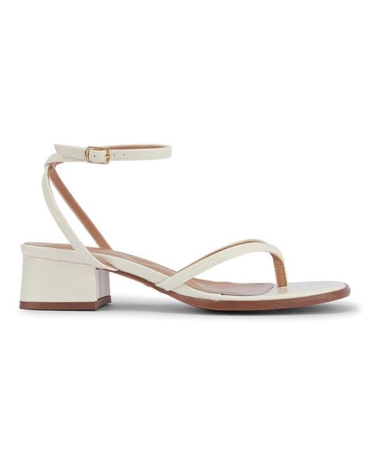 SEQWL Metallic Strappy Block Heel Sandals Open Toe With Ankle Strap