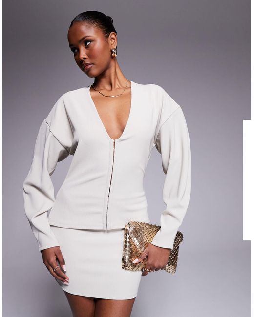 ASOS Gray – geripptes oberteil