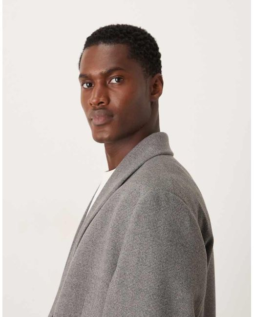 ASOS Gray Deep Wrap Double Breasted Boxy Suit Jacket for men