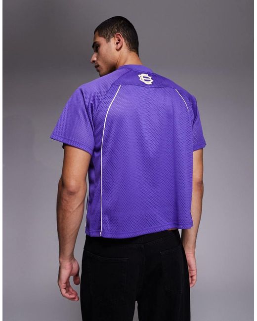Courtside Purple Boxy Soccer Jersey for men