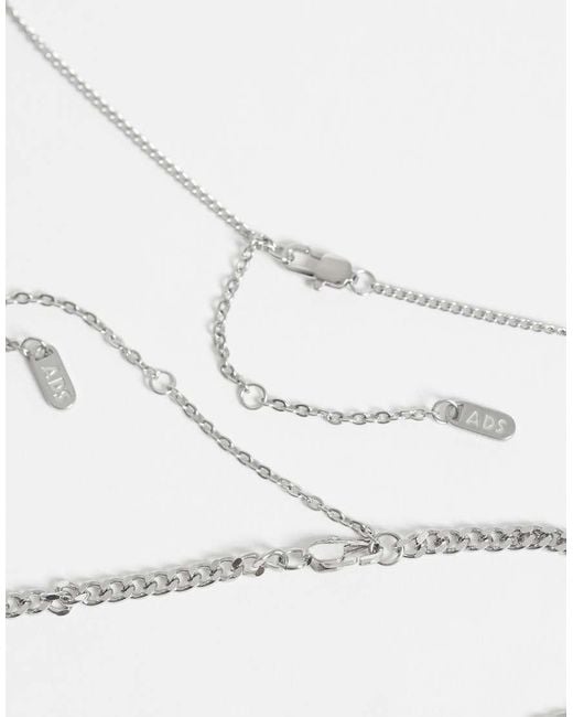 ASOS White Waterproof Stainless 2 Pack Necklace With Star Detail And Pendant Necklace for men