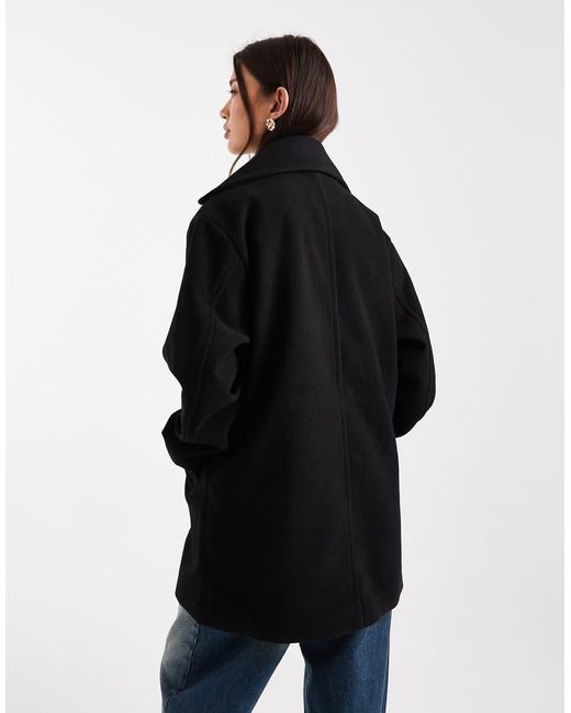 Monki White Double Breasted Longline Jacket