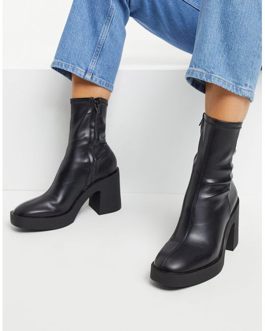 Pimkie Chunky Heeled Boots in Black | Lyst Australia