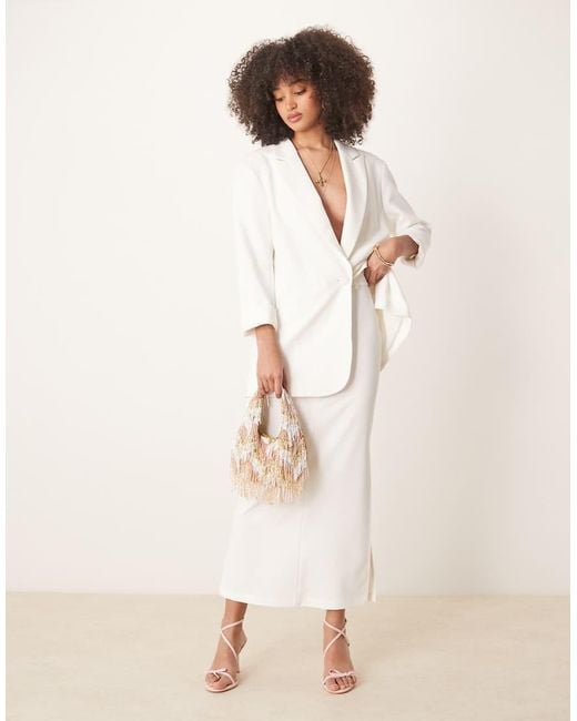 Pretty Lavish Natural Tailored Midaxi Skirt