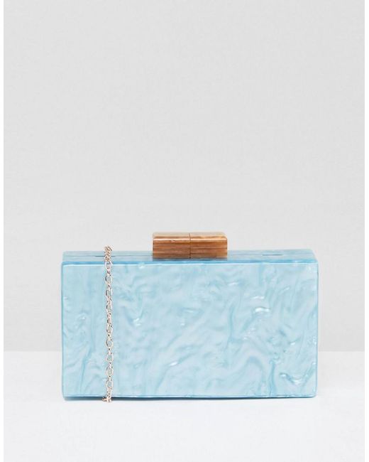 ASOS Blue Marble Box Clutch Bag