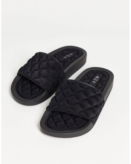 Call It Spring Black By Aldo Kaeaniell Quilted Slides