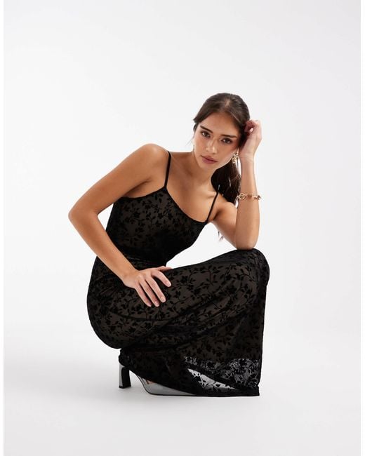 Pieces Black Sheer Affect Devoree Cami Maxi Dress