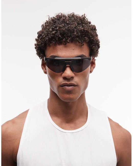 Carrera Black Carrera Sport Rectangular Flat Top Sunglasses With Lenses for men