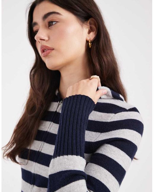 Cotton On Blue Hooded Zip Up Knit