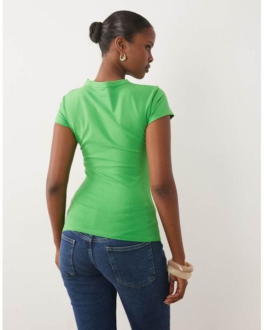 ASOS Green Baby Tee With Apple Sticker Embroidery