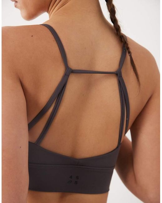 4505 Gray Light Support Sports Bra With Removable Padding