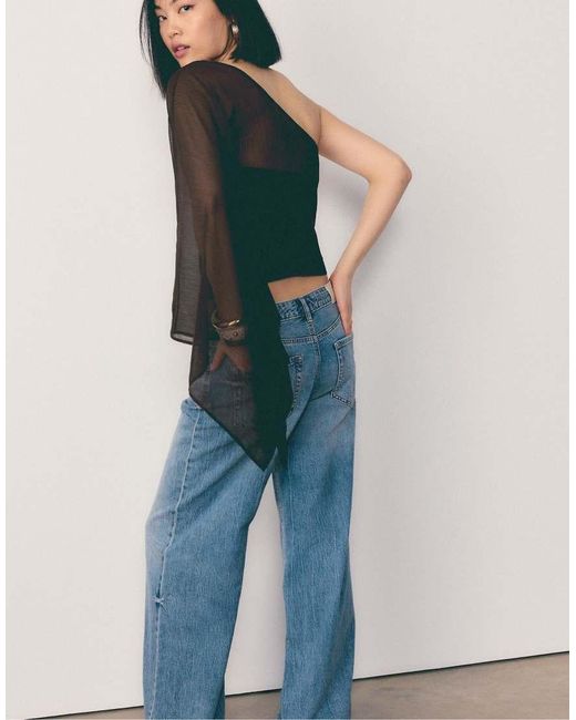Stradivarius Blue Asymmetric Cape