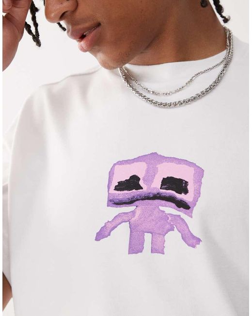 Camiseta Blanca De Corte Cuadrado Con Estampado Gráfico Great De Weekday de hombre de color White