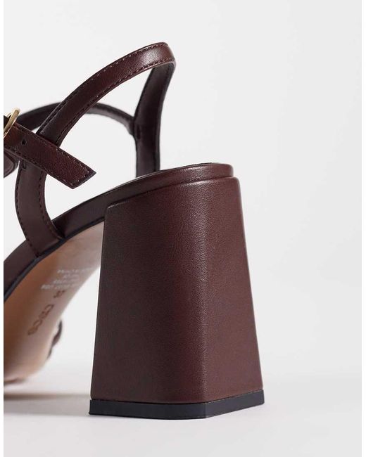 ASOS Metallic Heron Knotted Mid Block Heel Sandals