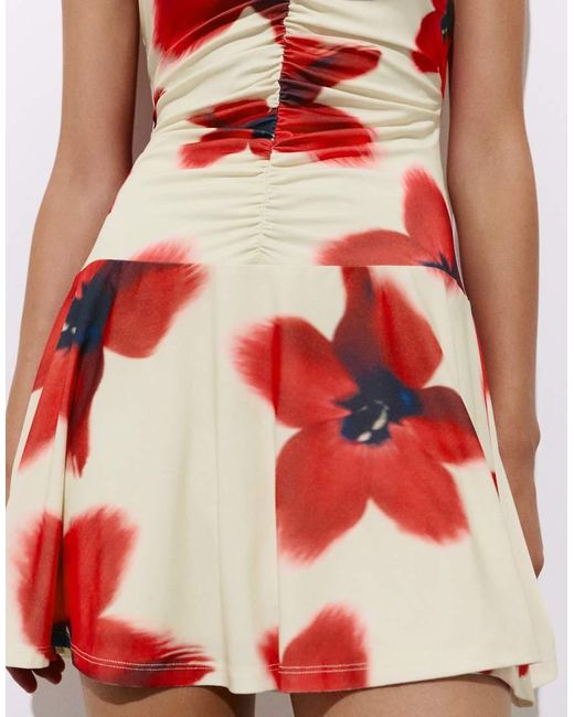 Pull&Bear Short Strappy Gathered Dress
