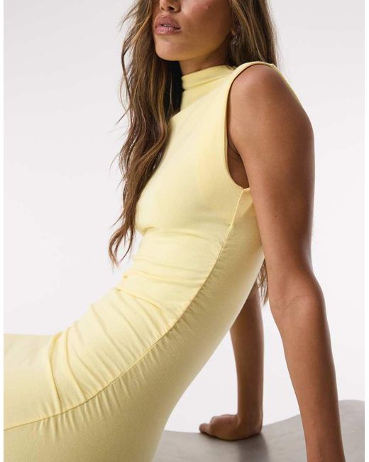 GOOD AMERICAN Natural Super Stretch Jersey Mock Neck Mini Dress