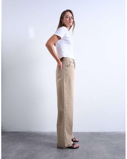 TOPSHOP Natural Column Mid Rise Jean