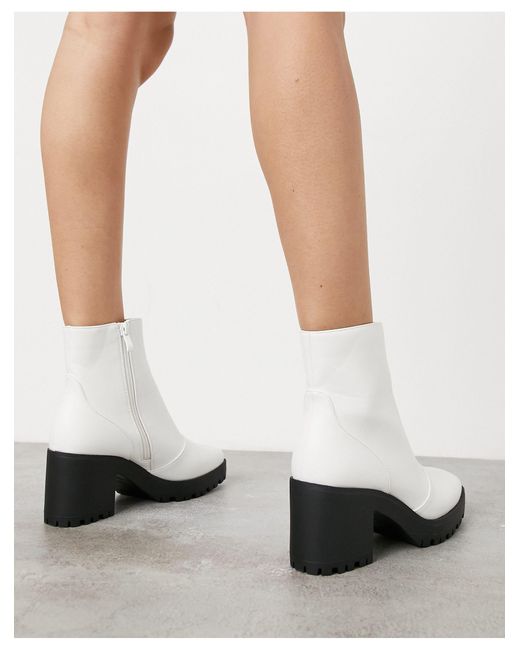 raid wide fit kola ankle boots in white