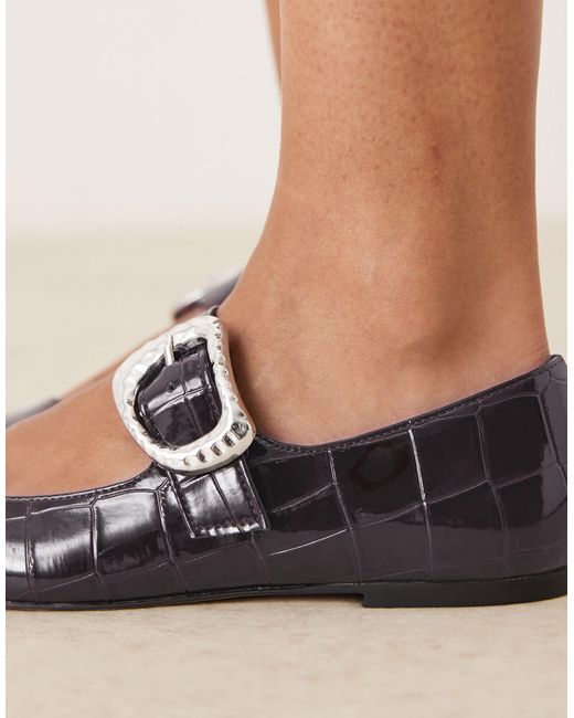 ASOS Natural Linton Square Toe Mary Jane Ballets