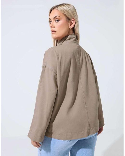 Yours Clothing Brown Utility Jacket