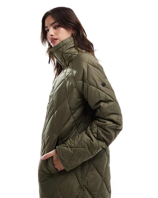 Superdry Green Superlong Quilted Liner Jacket
