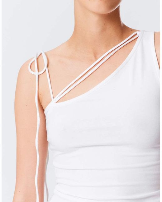 Weekday White Strappy One Shoulder Top