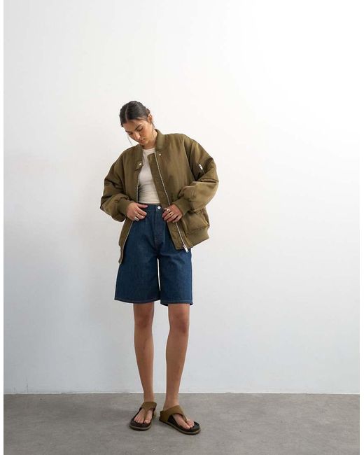 TOPSHOP Bomberjack Van Nylon in het Green